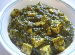Palak-tofu (bean curd)